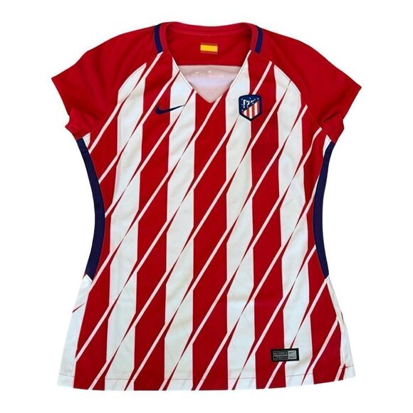 Vintage 2017-2018 Atletico Madrid Home Player Issue SS Nike Ladies Shirt Med NWT - Picture 2 of 11
